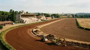 Capannelle racecourse track being renovated ahead of horse racing's return to Rome