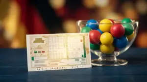 Lottery ticket and numbered balls representing a major Eurojackpot win in Germany